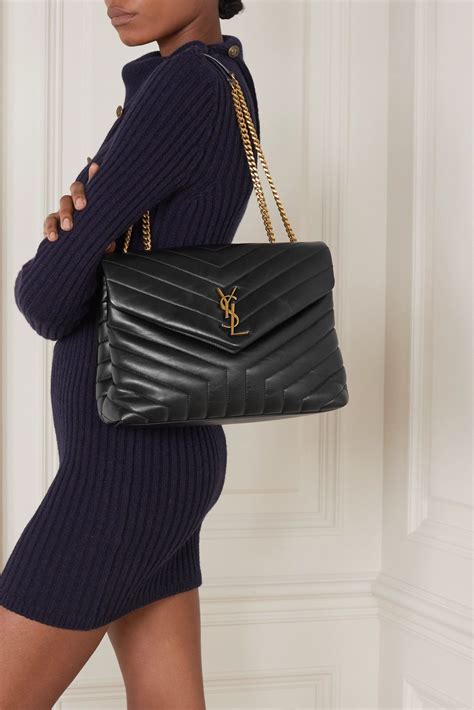 yves saint laurent black chain bag|ysl quilted shoulder bag.